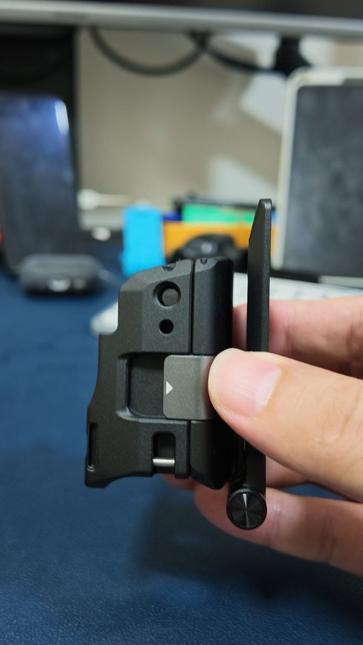 SmallRig Mount Support 6003 side view showing the hinged magnetic back plate and knurled locking knob